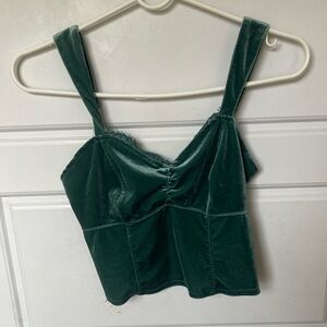 Abercrombie & Fitch Teal Velvet Crop Top